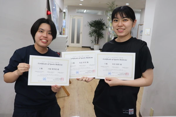 スポーツ医学検定1級合格　りりあ、るか、不在：きらり２